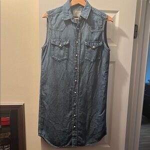 Sleeveless Blue Denim Dress